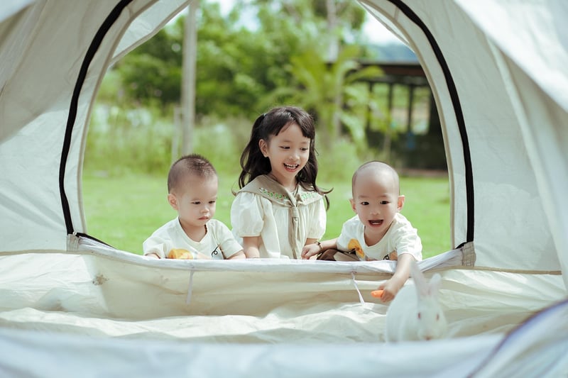 Camping in the outdoors